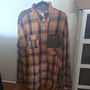 Cabela's Brown and Green Casual Button Down Shirt